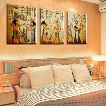 3 Panel Vintage Art Abstract Picture Egyptian Mural Modern Home Decorative Painting Wall Art (No Frame) - Intl June 2018 - 3 3 Panel Vintage Art Abstract Picture Egyptian Mural Modern Home Decorative Painting Wall Art (No Frame) - Intl - 3