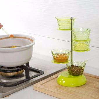 4 Layer Rotatable Seasoning Box Seasoning Jar Spice Box CondimentDispense With A Spoon For Kitchen (Transparent) June 2018 - 2 4 Layer Rotatable Seasoning Box Seasoning Jar Spice Box CondimentDispense With a Spoon For Kitchen (Transparent) - 2