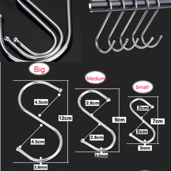 5 Pcs L Size Stainless S Shape Hooks Pot Pan Hanger Clothes Hanging Hooks April 2018 - 3 5 Pcs L Size Stainless S Shape Hooks Pot Pan Hanger Clothes Hanging Hooks - 3