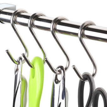 5 Pcs L Size Stainless S Shape Hooks Pot Pan Hanger Clothes Hanging Hooks April 2018 - 2 5 Pcs L Size Stainless S Shape Hooks Pot Pan Hanger Clothes Hanging Hooks - 2