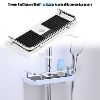 ABS Shower Rod Storage Shelf Organizer Tray Holder PracticalBathroom Accessory - Intl June 2018 - 2 ABS Shower Rod Storage Shelf Organizer Tray Holder PracticalBathroom Accessory - intl - 2