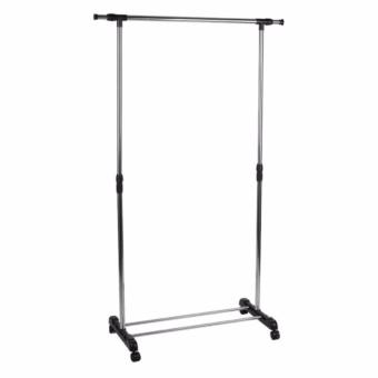 Adjustable Single-Pole Stainless Steel Clothes Rack (Silver) June 2018 - 2 Adjustable Single-Pole Stainless Steel Clothes Rack (Silver) - 2