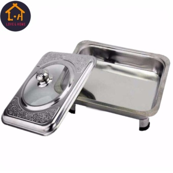 Better One Rectangular Stainless Food Warmer Tray With PatternDesign Cover Set Of 6 (Silver) June 2018 - 2 Better One Rectangular Stainless Food Warmer Tray With PatternDesign Cover Set Of 6 (Silver) - 2