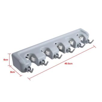 Broom Hanger Brush Mop Organizer Wall Mounted Storage Holder Rack(5Positions And 6 Hooks) - Intl June 2018 - 5 Broom Hanger Brush Mop Organizer Wall Mounted Storage Holder Rack(5Positions and 6 Hooks) - intl - 5