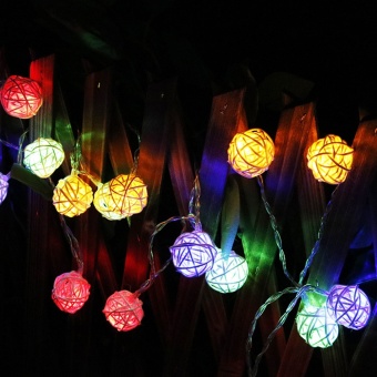 CHINCOLOR RGB Warm White Led String Light 2M 20LEDs Powered By AAbattery Rattan Ball Holiday For Christmas Wedding Party Curtain XR- Intl June 2018 - 2 CHINCOLOR RGB Warm White Led string light 2M 20LEDs powered by AAbattery Rattan Ball Holiday for Christmas Wedding Party Curtain XR- intl - 2