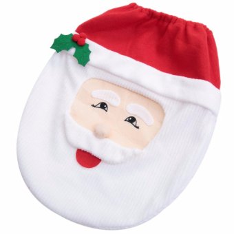 Christmas Decorations Happy Santa Toilet Seat Cover And Rug Set And Tissue Box Cover - Intl April 2018 - 2 Christmas Decorations Happy Santa Toilet Seat Cover and Rug Set and Tissue Box Cover - intl - 2