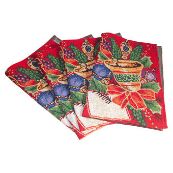 Christmas Tapestry Table Cloth Runner Jingle Bells W/ Tassel Multicolor - Intl June 2018 - 2 Christmas Tapestry Table Cloth Runner Jingle Bells w/ Tassel Multicolor - intl - 2