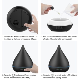 Dodocool 400ml Air Humidifier Aroma Essential Oil DiffuserAromatherapy Ultrasonic Cool Mist Auto Shut-off Timer WaterlessProtection With 7 Colors LED Lights And Adjustable Mist Mode ForOffice Homes EU Plug Black - Intl June 2018 - 4 dodocool 400ml Air Humidifier Aroma Essential Oil DiffuserAromatherapy Ultrasonic Cool Mist Auto Shut-off Timer WaterlessProtection with 7 Colors LED Lights and Adjustable Mist Mode forOffice Homes EU Plug Black - intl - 4