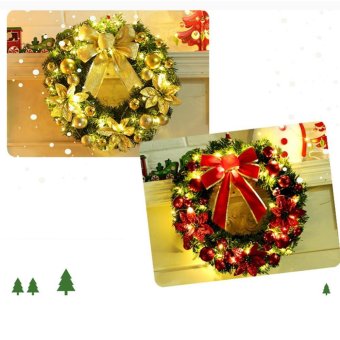 Hot Sales 40cm Golden Bow With LED String Light Christmas WreathBerry Garland Hanging Door Wall Decoration Hign Quality - Intl June 2018 - 5 Hot Sales 40cm Golden Bow with LED String Light Christmas WreathBerry Garland Hanging Door Wall Decoration Hign quality - intl - 5