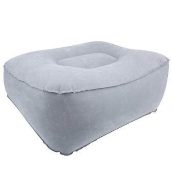 Inflatable Flocking Travel Foot Rest Pillow Travel Flights Relax Cushion With Air Pump(Grey) - Intl July 2018 - 2 Inflatable Flocking Travel Foot Rest Pillow Travel Flights Relax Cushion With Air Pump(Grey) - intl - 2