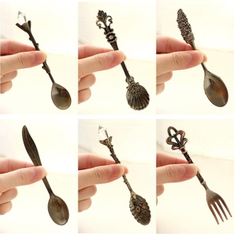 Kitchen Bar Vintage Royal Style Metal Carved Mini Coffee Spoons AndFork - Intl July 2018 - 3 Kitchen Bar Vintage Royal Style Metal Carved Mini Coffee Spoons andFork - intl - 3