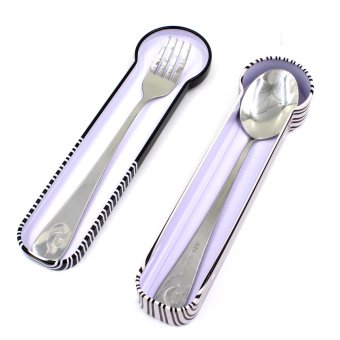 Kitchen Hub Travel Portable Tableware Spoon And Fork Set With FleurDe Lis Case (Black) June 2018 - 4 Kitchen Hub Travel Portable Tableware Spoon and Fork Set With FleurDe Lis Case (Black) - 4