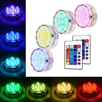 Lan Yu Litake 4 Packed Submersible Lights RGB Multi-colorWater-resistant IP67 With Remote Control Floral Decoration ForAquarium Pond Vase Base Party Wedding Halloween Christmas HolidayLighting - Intl June 2018 - 2 Lan Yu Litake 4 Packed Submersible Lights RGB Multi-colorWater-resistant IP67 With Remote Control Floral Decoration forAquarium Pond Vase Base Party Wedding Halloween Christmas HolidayLighting - intl - 2