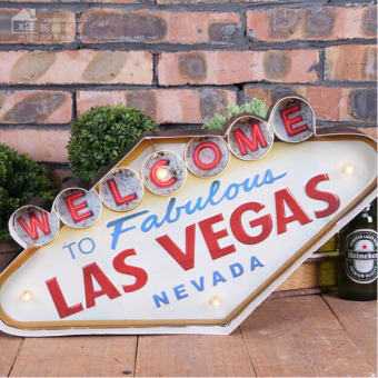 Las Vegas-style Decoration Metal Painting Neon Welcome Signs LedBar Wall Decor Hanging Metal Sign 49x5x25.5cm - Intl June 2018 - 2 Las Vegas-style Decoration Metal Painting Neon Welcome Signs LedBar Wall Decor Hanging Metal Sign 49x5x25.5cm - intl - 2