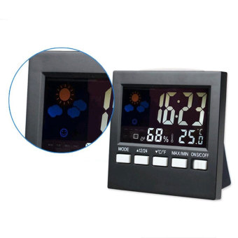 Leegoal LCD Screen Digital Indoor Weather Forecast TemperatureHumidity Monitor Alarm Clock,Black - Intl June 2018 - 4 Leegoal LCD Screen Digital Indoor Weather Forecast TemperatureHumidity Monitor Alarm Clock,Black - intl - 4