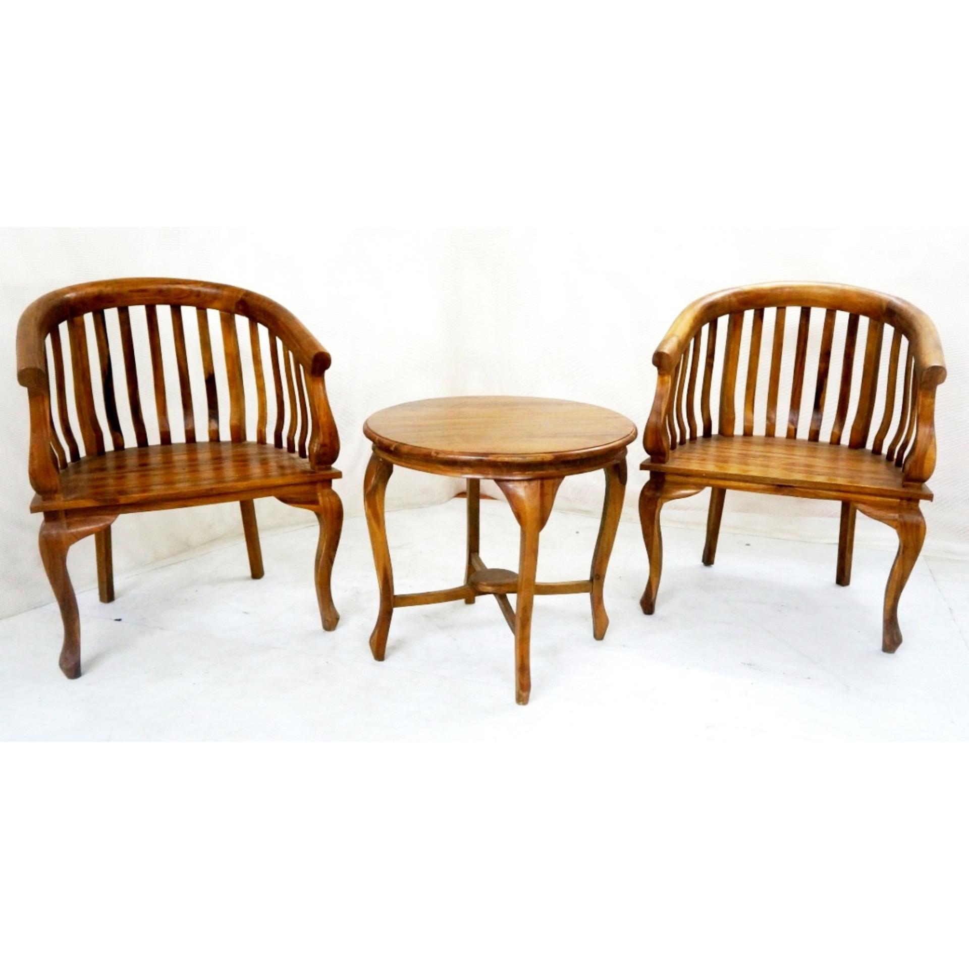 Linden Teak Handcrafted Solid Teak Wood Lenong Coffee Set