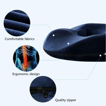 Memory Foam Hemorrhoid Treatment Ring Donut Travel Support Seat Cushion Pressure Navy Blue Men - Intl June 2018 - 4 Memory Foam Hemorrhoid Treatment Ring Donut Travel Support Seat Cushion Pressure Navy Blue Men - intl - 4