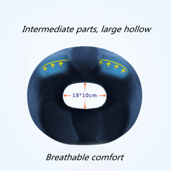 Memory Foam Hemorrhoid Treatment Ring Donut Travel Support Seat Cushion Pressure Navy Blue Men - Intl June 2018 - 3 Memory Foam Hemorrhoid Treatment Ring Donut Travel Support Seat Cushion Pressure Navy Blue Men - intl - 3