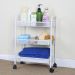 Price List New With Wheels Bathroom Carts Shelf Basket Check Metal Bathroom Mobile With Wheel Carts Shelf