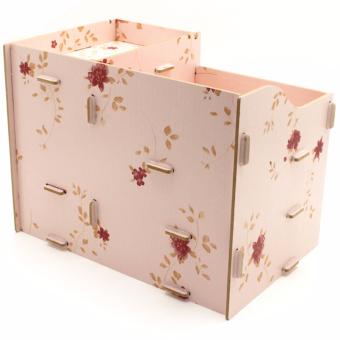 Multifunction Wooden Drawer Style Makeup Cosmetics Jewelry StorageBox Case Rack Organizer (Light Pink) With Foldable Woven ClothingStorage Box (Dotted Dark Blue) June 2018 - 5 Multifunction Wooden Drawer Style Makeup Cosmetics Jewelry StorageBox Case Rack Organizer (Light Pink) with Foldable Woven ClothingStorage Box (Dotted Dark Blue) - 5