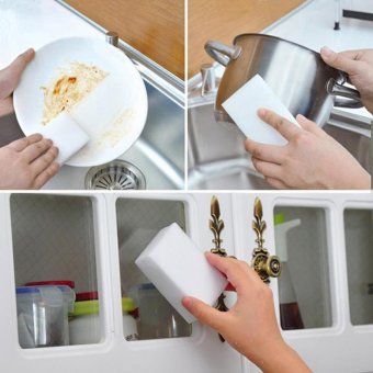 Nano 100PCS Sponge Magic Magic Wipe The Kitchen Clean Cleansing Scrub Dish Sponge Magic Sponge Multi-function Foam Cleaning Eraser Material: Melamine Color: White Size: 10 * 6 * 2cm June 2018 - 2 Nano 100PCS Sponge Magic Magic Wipe the kitchen clean Cleansing scrub dish sponge Magic Sponge Multi-function foam cleaning eraser Material: Melamine Color: White Size: 10 * 6 * 2cm - 2