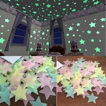 NiceEshop 100pcs Wall Stickers Decal Glow In The Dark Baby KidsBedroom Home Decor Color Stars Luminous Fluorescent Wall StickersDecal (Lake Blue) - Intl June 2018 - 4 niceEshop 100pcs Wall Stickers Decal Glow In The Dark Baby KidsBedroom Home Decor Color Stars Luminous Fluorescent Wall StickersDecal (Lake Blue) - intl - 4