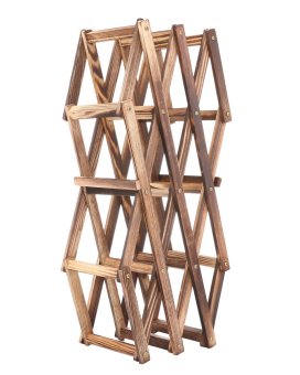 NiceEshop Creative Foldable 10 Bottle Wooden Wine Rack OrganizerDisplay Shelf (Carbonized Color) June 2018 - 5 niceEshop Creative Foldable 10 Bottle Wooden Wine Rack OrganizerDisplay Shelf (Carbonized Color) - 5