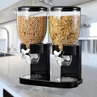 OH Double Cup Cereal Dry Food Dispenser Storage Container Dispense Kitchen Machine For Gift Black - Intl June 2018 - 3 OH Double Cup Cereal Dry Food Dispenser Storage Container Dispense Kitchen Machine for Gift Black - intl - 3