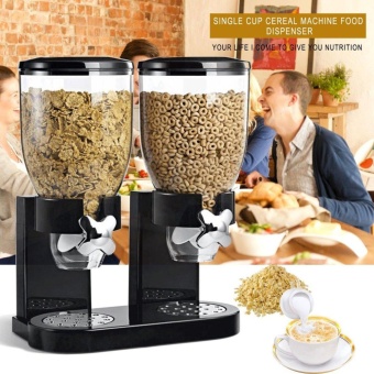 OH Double Cup Cereal Dry Food Dispenser Storage Container Dispense Kitchen Machine For Gift Black - Intl June 2018 - 2 OH Double Cup Cereal Dry Food Dispenser Storage Container Dispense Kitchen Machine for Gift Black - intl - 2