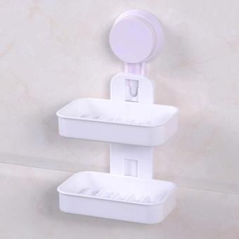 Practical Suction Soap Dish Double-layer Plastic Soap Holder ForBathroom Color:White - Intl June 2018 - 2 Practical Suction Soap Dish Double-layer Plastic Soap Holder forBathroom color:White - intl - 2