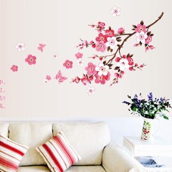 Room Peach Blossom Flower Butterfly Wall Stickers Vinyl Art DecalsDecor Mural - Intl June 2018 - 2 Room Peach Blossom Flower Butterfly Wall Stickers Vinyl Art DecalsDecor Mural - intl - 2