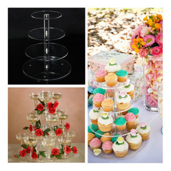 Round Acrylic 4 Tier Cupcake Cake Stand For Birthday Celebration Party Cake Shop July 2018 - 5 Round Acrylic 4 Tier Cupcake Cake Stand For Birthday Celebration Party Cake Shop - 5