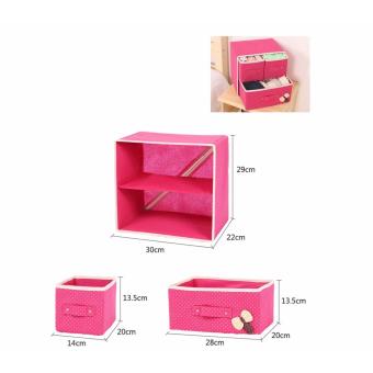 Rukia High Quality 88130 Fashion Cloth Organizer With 3 Door (Grey)with Foldable Non-Woven Fabric Cube With Three Drawers Design(Pink) July 2018 - 5 Rukia High Quality 88130 Fashion Cloth Organizer with 3 Door (Grey)with Foldable Non-Woven Fabric Cube with Three Drawers Design(Pink) - 5