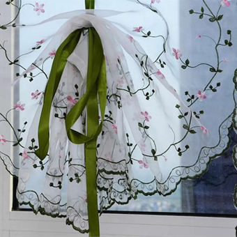 Rural Style Embroidered Floral Shade Sheer Door Cafe Kitchen Window Curtain June 2018 - 3 Rural Style Embroidered Floral Shade Sheer Door Cafe Kitchen Window Curtain - 3