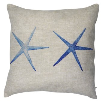 Set Of 2 Cotton Linen Canvas Home Decorative Pillow Case ThrowPillow Cushion Cover 17 X 17 Inches Starfish Design June 2018 - 2 Set of 2 Cotton Linen Canvas Home Decorative Pillow Case ThrowPillow Cushion Cover 17 x 17 inches Starfish Design - 2