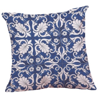 Set Of 5 Chinese Style Blue And White Pattern Decorative ChenilleSquare Throw Pillow Cases Sofa Cushion Covers (18*18inch) - Intl June 2018 - 5 Set of 5 Chinese Style Blue and White Pattern Decorative ChenilleSquare Throw Pillow Cases Sofa Cushion Covers (18*18inch) - intl - 5