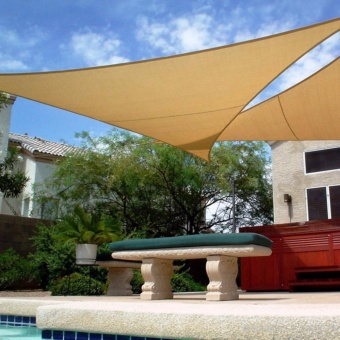 Shade Sail Triangle 5x5x5m Sun UV Block Tensile Resistant With Grommets Lawn Plant Care Patio Furniture Cover Canopy Sun Shelter Desert Sand Color - Intl June 2018 - 3 Shade Sail Triangle 5x5x5m Sun UV Block Tensile Resistant With Grommets Lawn Plant Care Patio Furniture Cover Canopy Sun Shelter Desert Sand Color - intl - 3