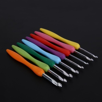 Soft Handle 8pcs Colorful Aluminium Crochet Hooks Knitting NeedlsSet - Intl June 2018 - 5 Soft Handle 8pcs Colorful Aluminium Crochet Hooks Knitting NeedlsSet - intl - 5