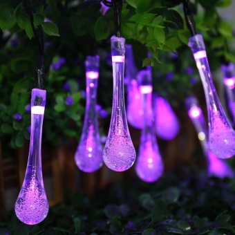 Solar String Lights, 15.7ft 8 Light Modes 20 LED Water Drop Fairy String Lighting For Indoor/Outdoor Home, Patio, Lawn, Garden, Party, Christmas, And Holiday Decorations (Purple) - Intl June 2018 - 2 Solar String Lights, 15.7ft 8 Light Modes 20 LED Water Drop Fairy String Lighting for Indoor/Outdoor Home, Patio, Lawn, Garden, Party, Christmas, and Holiday Decorations (Purple) - intl - 2