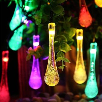 Solar String Lights, 21FT 30 LED Water Drop Fairy Lights, ChristmasSolar Rope Light For Indoor/Outdoor Garden Holiday PartyDecorations Color:Multicolor - Intl April 2018 - 2 Solar String Lights, 21FT 30 LED Water Drop Fairy Lights, ChristmasSolar Rope Light for Indoor/Outdoor Garden Holiday PartyDecorations Color:Multicolor - intl - 2