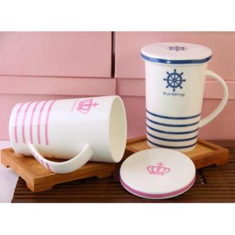 Stripes Feelings Mug With Cover Milk Cup Porcelain Coffee Mug WithLid Cover 400ml June 2018 - 3 Stripes Feelings Mug with Cover Milk Cup Porcelain Coffee Mug withLid Cover 400ml - 3