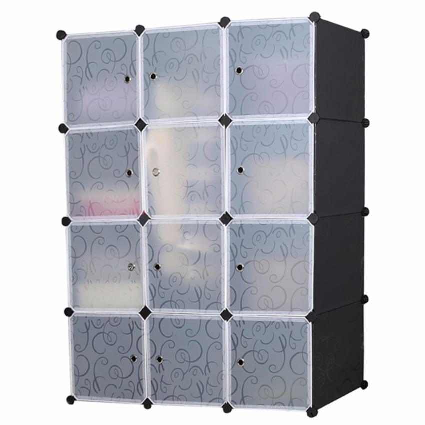 Philippines Trendsetter Stylish Diy 4 Tier White Doors 12 Cubes Trendsetter Stylish Diy 4 Tier White Doors 12 Cubes Cabinet Storagewardrobe Black