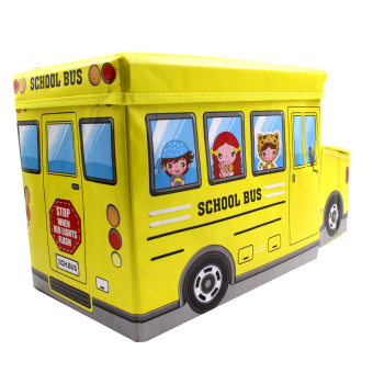 Wallmark Foldable Ottoman School Bus Storage Box Chairs (Yellow) April 2018 - 2 Wallmark Foldable Ottoman School Bus Storage Box Chairs (Yellow) - 2