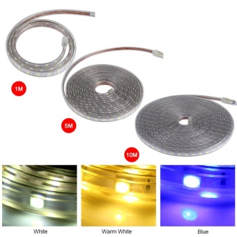 Waterproof SMD 5050 LED Strip 220V 60leds/m Flexible Tape Rope Light 5 Meters (Blue) - Intl April 2018 - 4 Waterproof SMD 5050 LED Strip 220V 60leds/m Flexible Tape Rope Light 5 Meters (Blue) - intl - 4