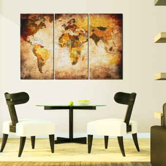 World Map Hanging On The Wall Canvas Triple Decor 45Cm X 90Cm Sizel - Intl June 2018 - 3 World Map Hanging On The Wall Canvas Triple Decor 45Cm X 90Cm Sizel - intl - 3