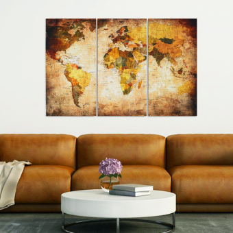 World Map Hanging On The Wall Canvas Triple Decor 45Cm X 90Cm Sizel - Intl June 2018 - 2 World Map Hanging On The Wall Canvas Triple Decor 45Cm X 90Cm Sizel - intl - 2