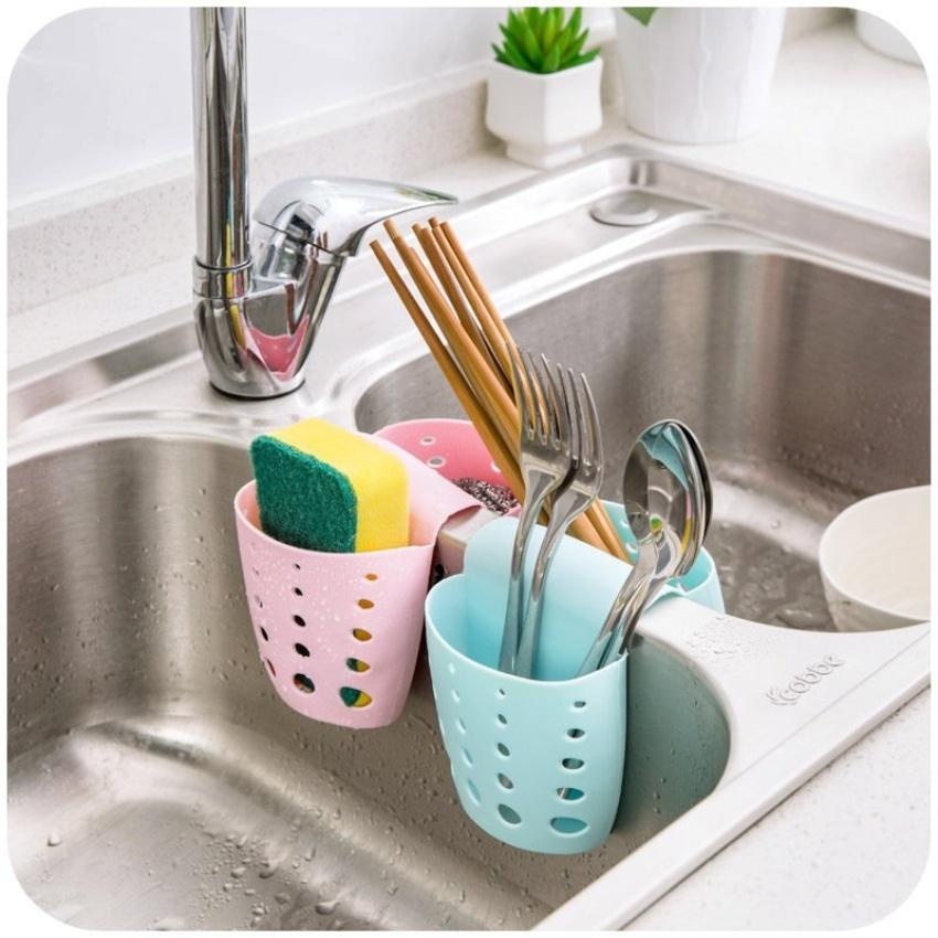 Philippines Xiyoyo Kitchen Sponge Holder Suction Storage Bag Cups Xiyoyo Kitchen Sponge Holder Suction Storage Bag Cups Organizerhangingdouble Side Sink Water Drain Racks Pink