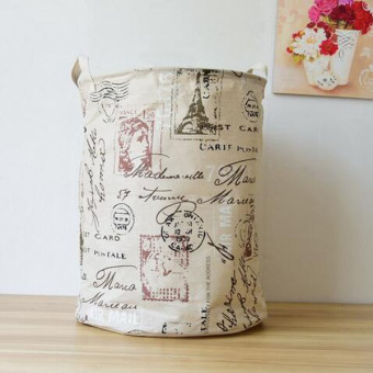 Zakka Retro Nostalgia Towers Stamps Pattern Storage BasketCotton&Linen Storage Pouch Toys Snacks Laundry SundriesOrganizer 40*50cm June 2018 - 3 Zakka Retro Nostalgia Towers Stamps Pattern Storage BasketCotton&Linen Storage Pouch Toys Snacks Laundry SundriesOrganizer 40*50cm - 3