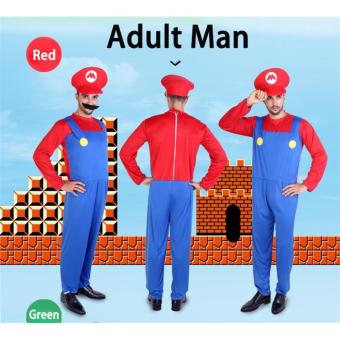 (1Set Adult Size L 175-185CM-Red)Funy Cosplay Party Dress Up Super Mario Adult Halloween Costumes For Men Women - Intl June 2018 - 4 (1Set Adult Size L 175-185CM-Red)Funy Cosplay Party Dress Up Super Mario Adult Halloween Costumes for Men Women - intl - 4