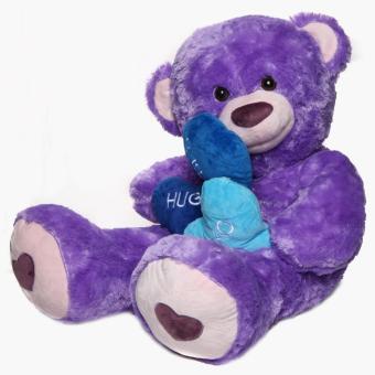 36-inch Purple Bear With 3 Hearts June 2018 - 2 36-inch Purple Bear with 3 hearts - 2
